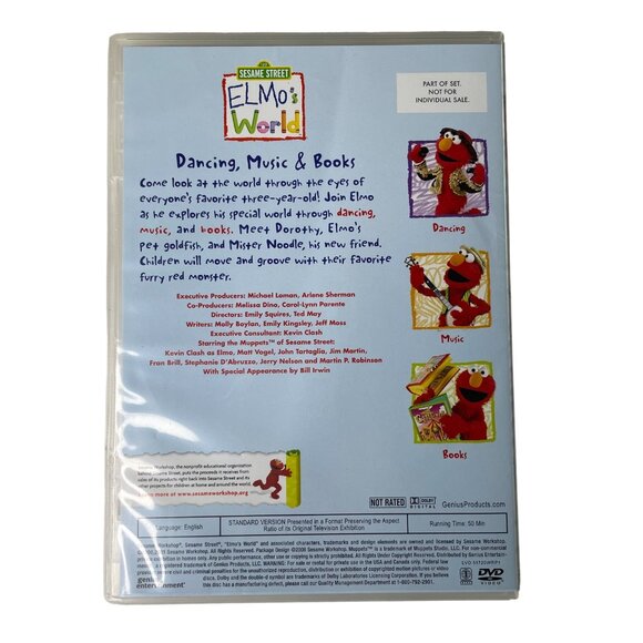 Sesame Street Elmos World Dancing Music Books Childrens Learning DVD 2000 TV Y u - Picture 4 of 6